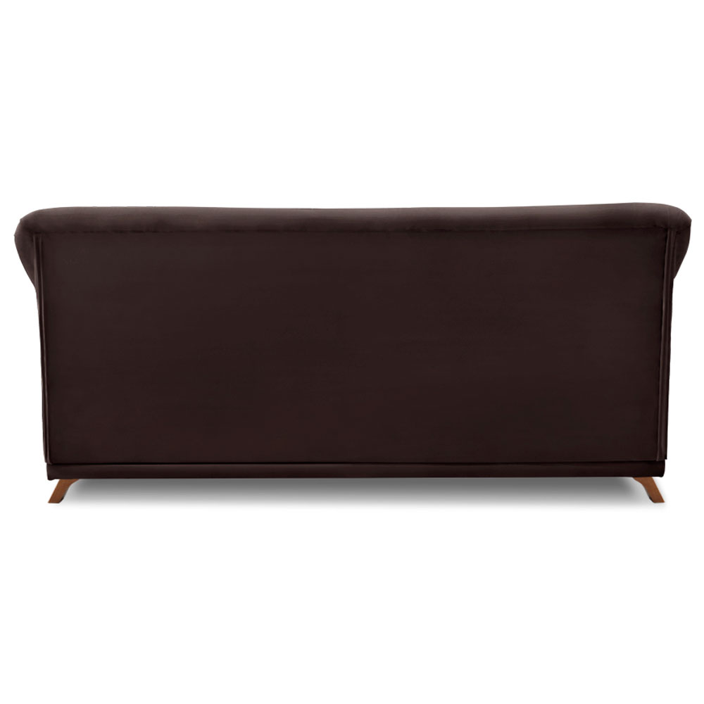 Sofá Living 2 Lugares 1,60m Vênus Suede Marrom Café Pés Castanho - Pallazio