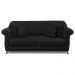 Sofá Living 2 Lugares 1,60m Vênus Suede Preto Pés Castanho - Pallazio