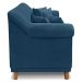 Sofá Living 2 Lugares 1,60m Vênus Veludo Azul Marinho Pés Castanho - Pallazio