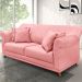 Sofá Living 2 Lugares 1,60m Vênus Veludo Rosa Pés Castanho - Pallazio