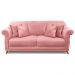 Sofá Living 2 Lugares 1,60m Vênus Veludo Rosa Pés Castanho - Pallazio