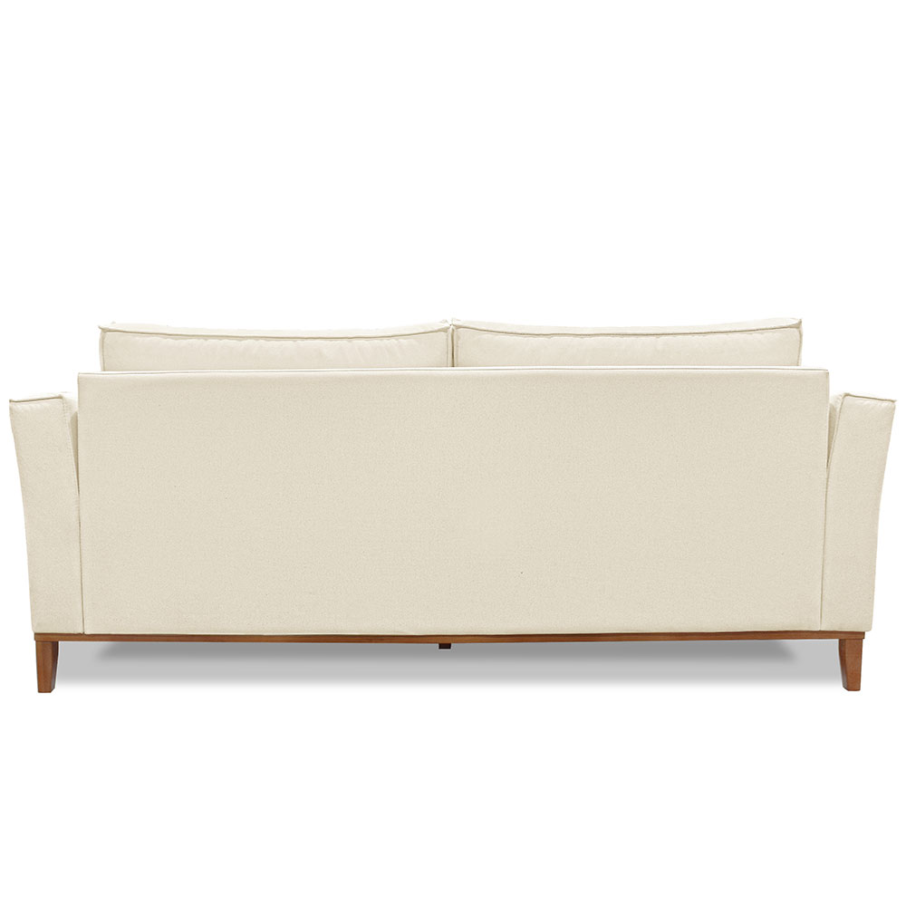 Sofá Living 2 Lugares 1,70m Vega Linho Natural Pés Castanho - Pallazio