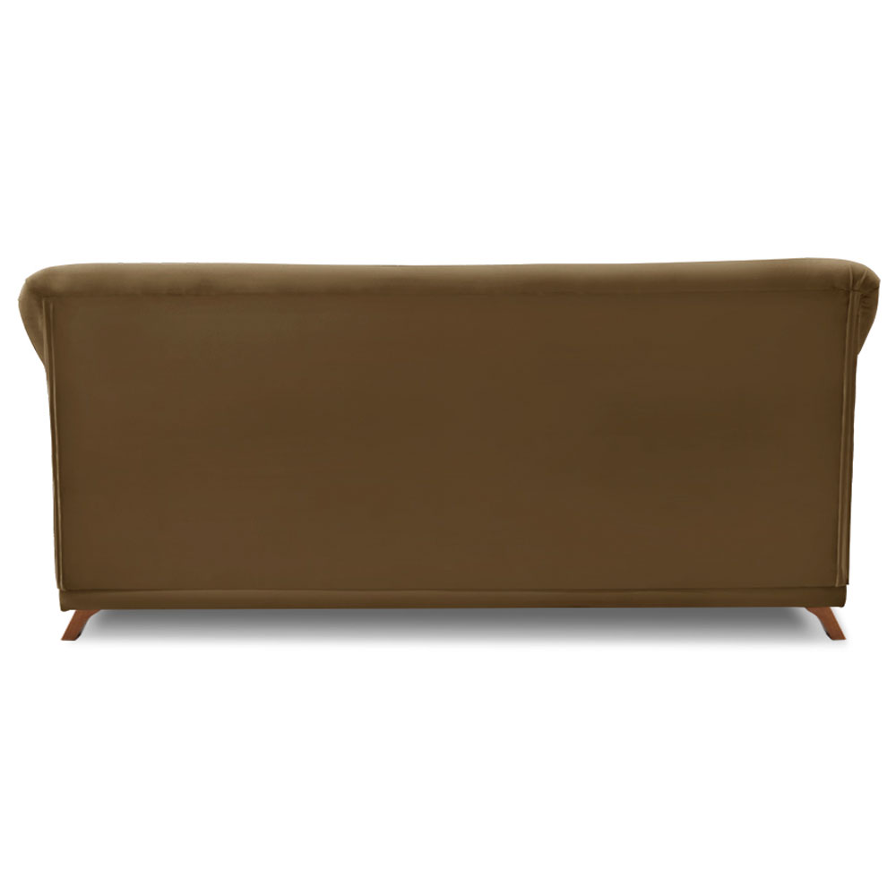Sofá Living 2 Lugares 1,80m Vênus Suede Caramelo Pés Castanho - Pallazio
