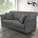 Sofá Living 2 Lugares 1,80m Vênus Suede Cinza Pés Castanho - Pallazio