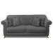 Sofá Living 2 Lugares 1,80m Vênus Suede Cinza Pés Castanho - Pallazio