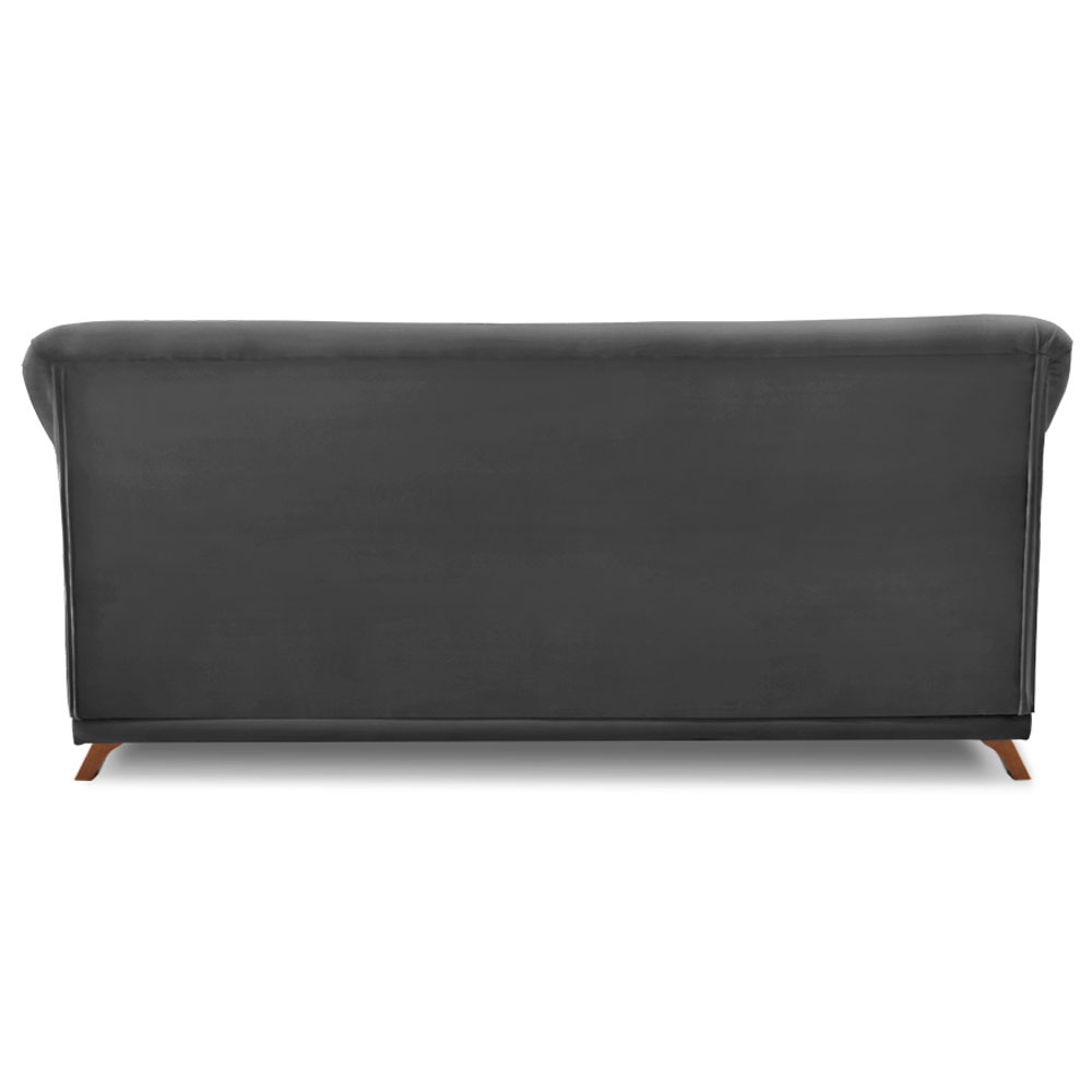 Sofá Living 2 Lugares 1,80m Vênus Suede Cinza Pés Castanho - Pallazio