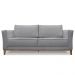 Sofá Living 2 Lugares 1,90m Vega Linho Grafite Pés Castanho - Pallazio