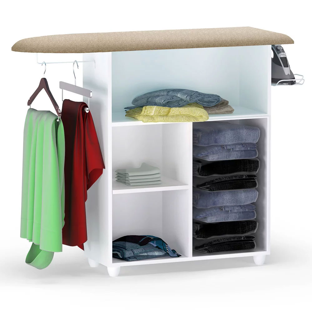 Tábua de Passar Roupa com Balcão Vitória Branco 107 cm - Pallazio