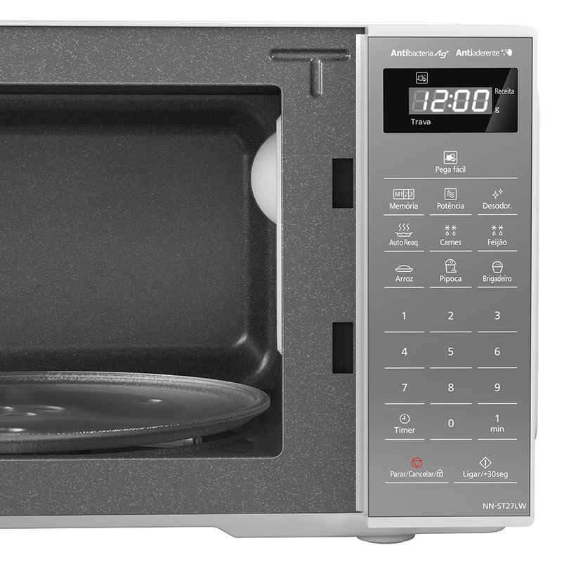 Micro-ondas Panasonic 21L,, Branco Espelhado ST27L 220V