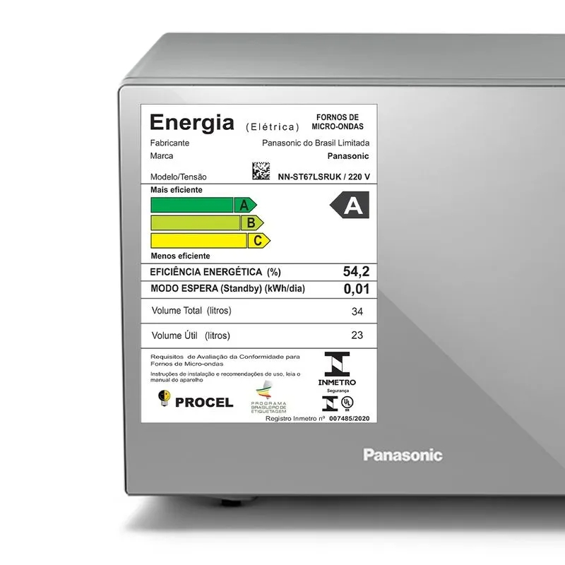 Micro-ondas Panasonic Inox 34L ST67LSRUK 220V
