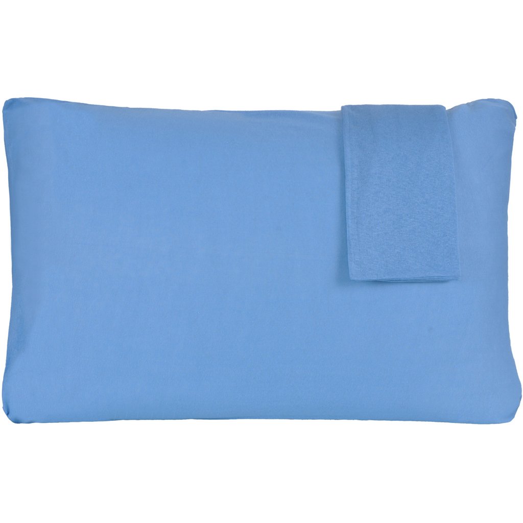 Jogo de Fronhas Serena Malha 100% Algodão 50x70cm Azul