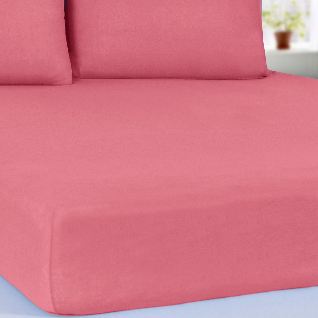 Lençol Solteiro Serena Malha 100% Algodão 88x188x23cm Goiaba