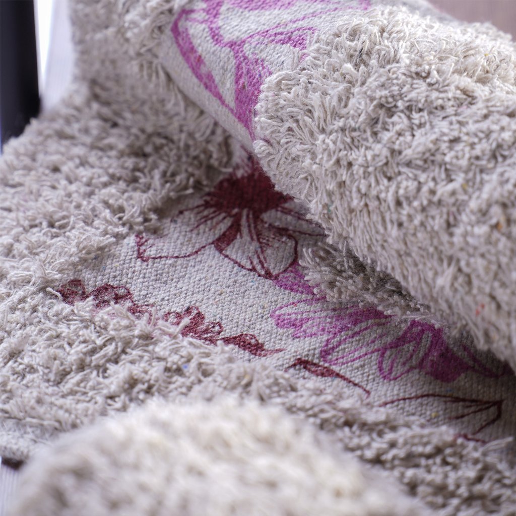 Tapete de Banheiro Slim Algodão 40x60cm Conchas Vermelhas