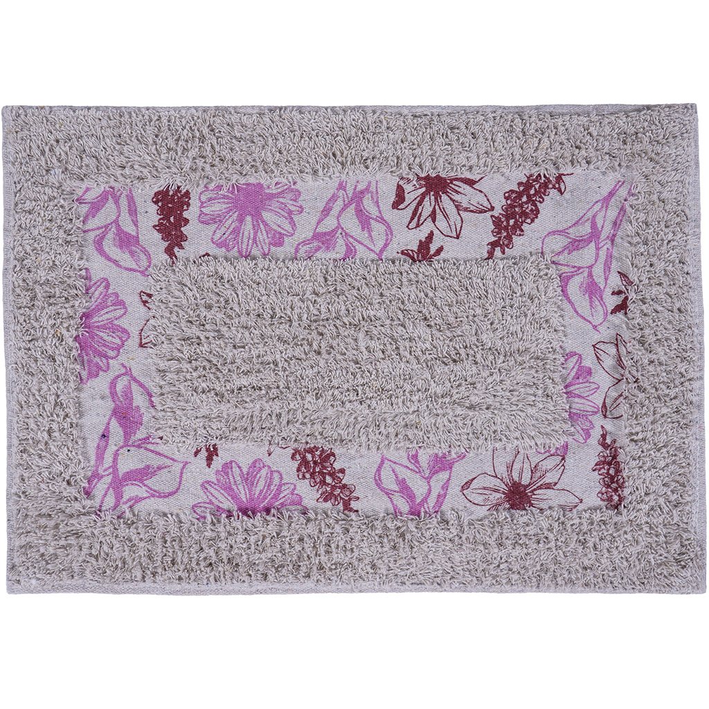 Tapete de Banheiro Slim Algodão 40x60cm Flowers