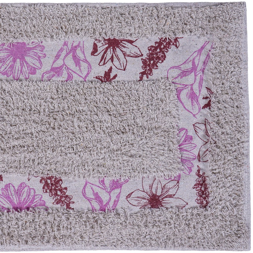Tapete de Banheiro Slim Algodão 40x60cm Flowers