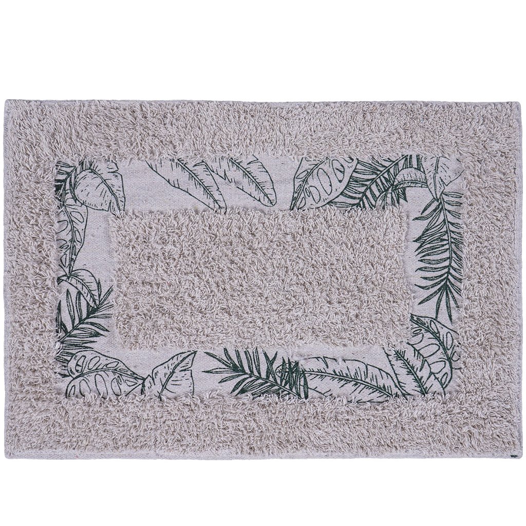 Tapete de Banheiro Slim Algodão 40x60cm Folhagem