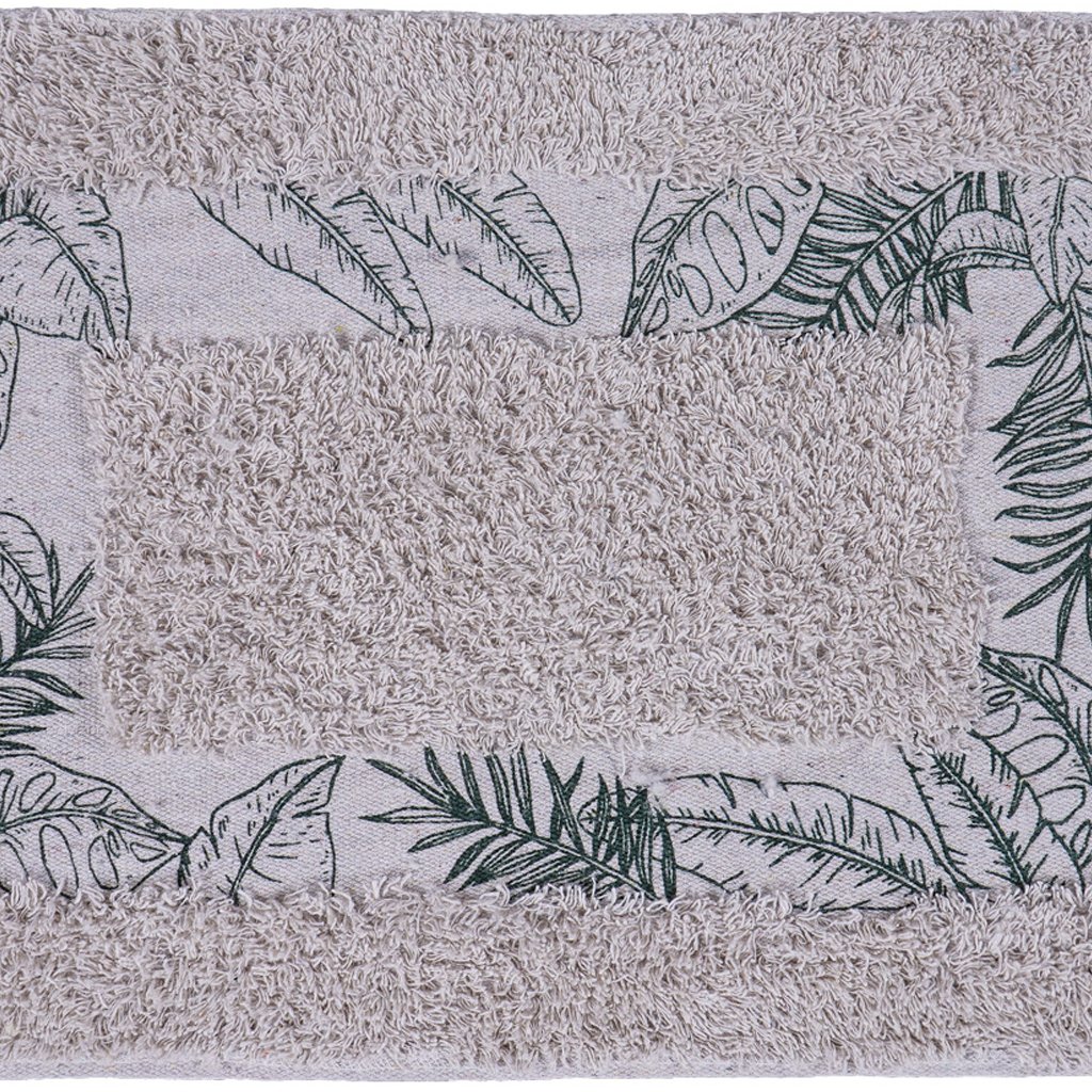 Tapete de Banheiro Slim Algodão 40x60cm Folhagem