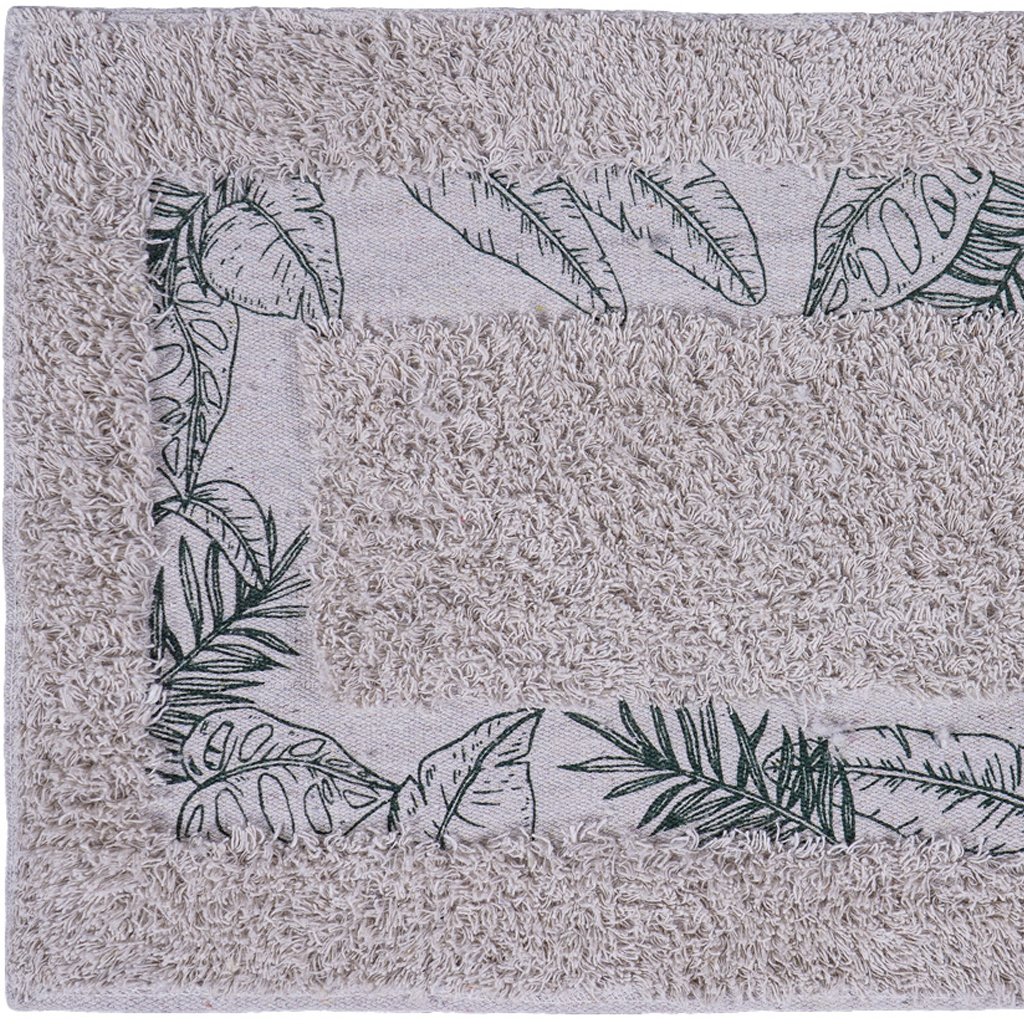 Tapete de Banheiro Slim Algodão 40x60cm Folhagem