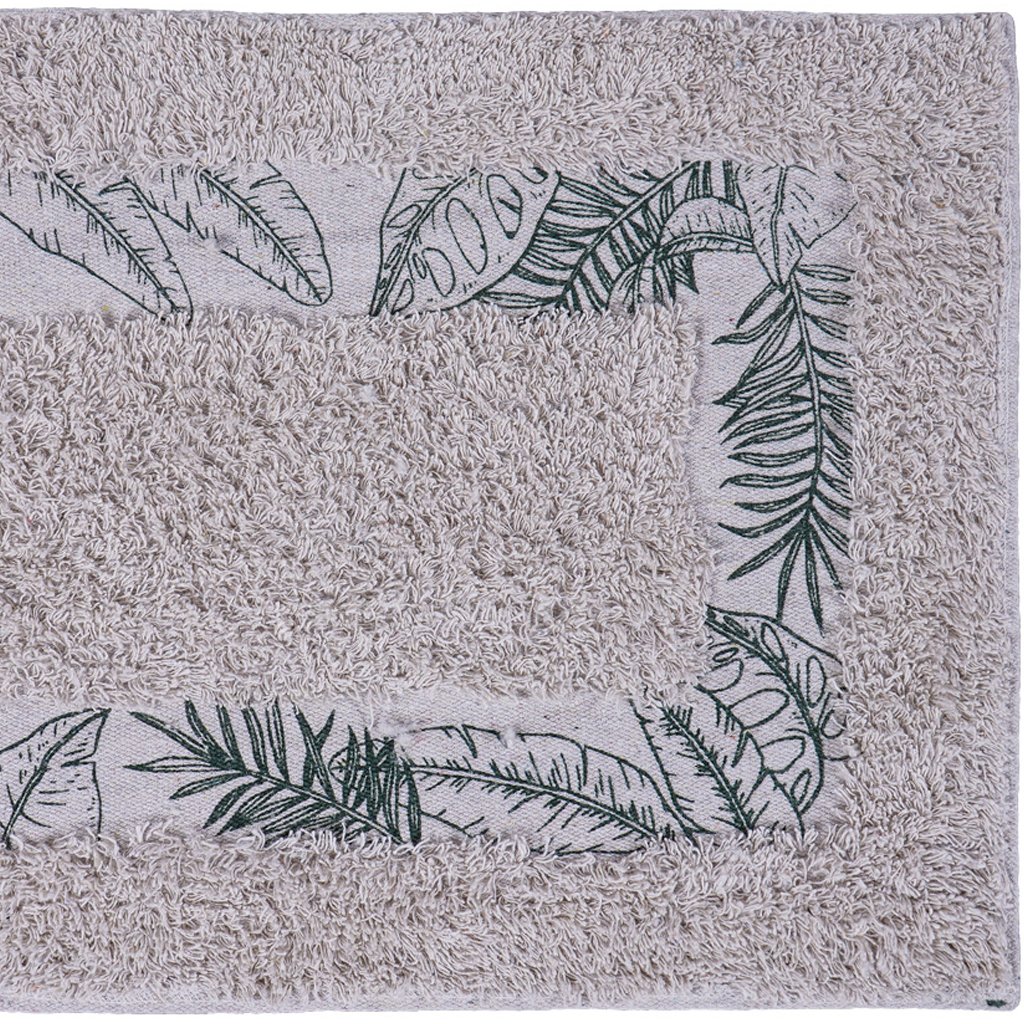 Tapete de Banheiro Slim Algodão 40x60cm Folhagem