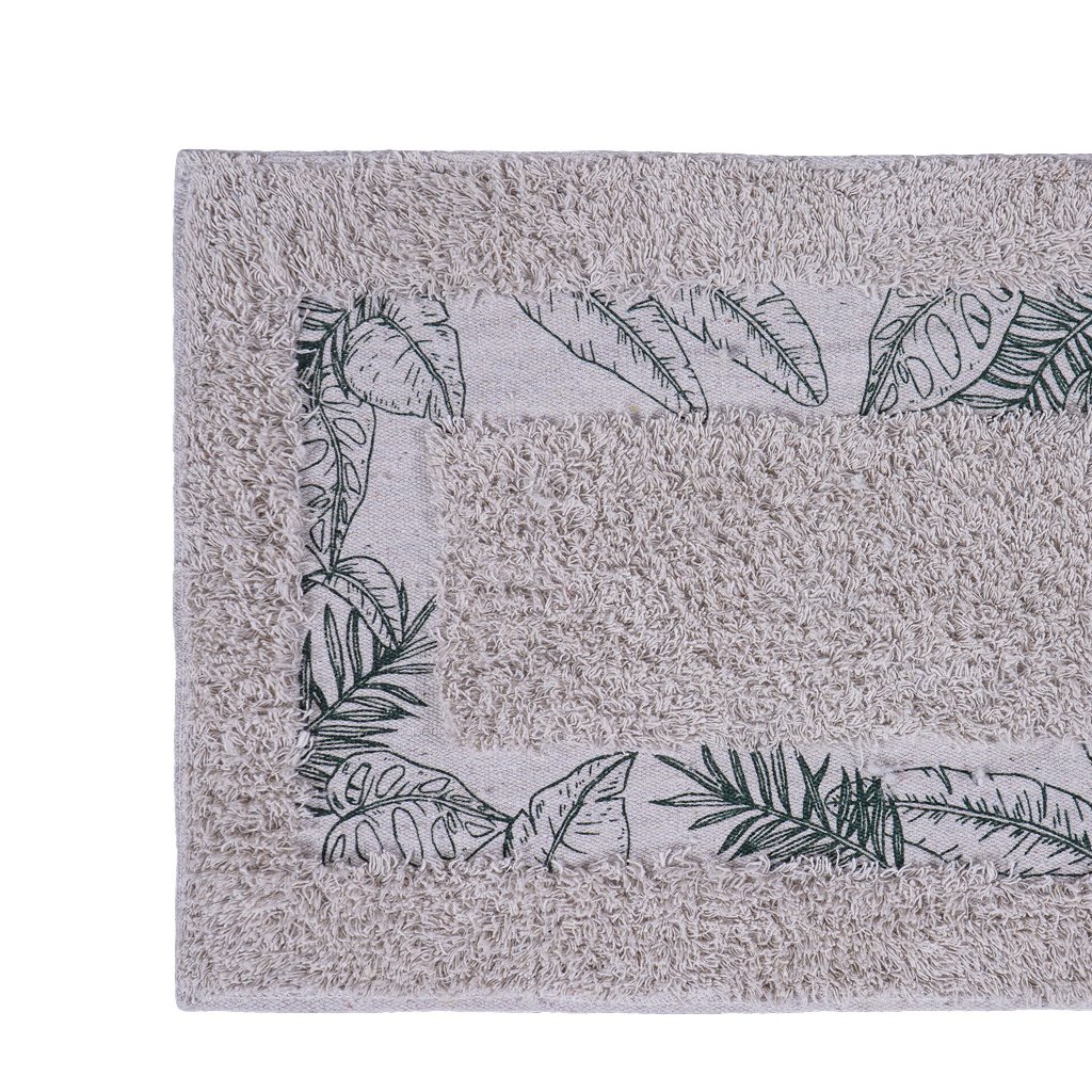 Tapete de Banheiro Slim Algodão 40x60cm Folhagem