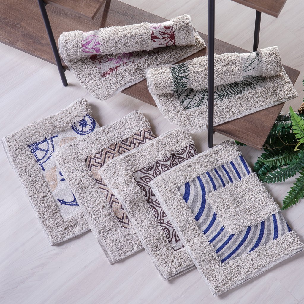 Tapete de Banheiro Slim Algodão 40x60cm Folhagem