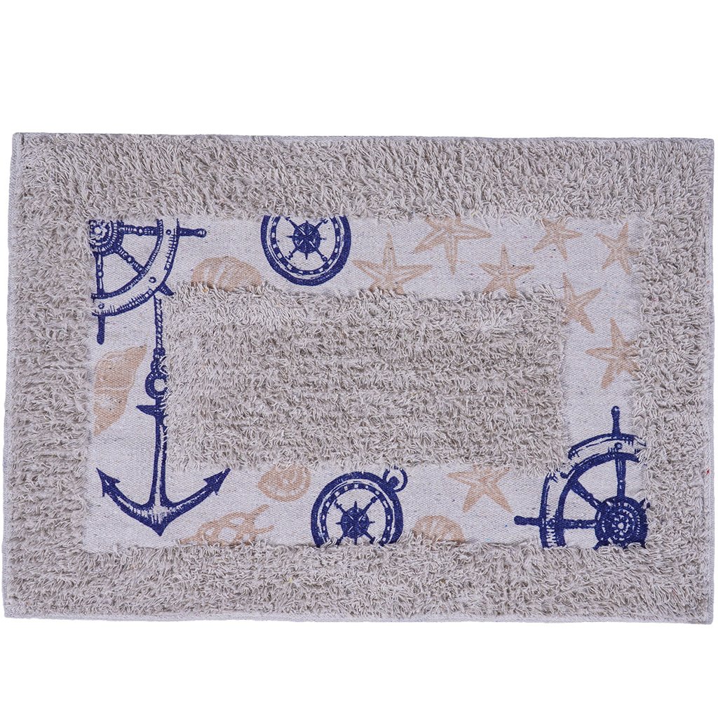 Tapete de Banheiro Slim Algodão 40x60cm Marinheiro