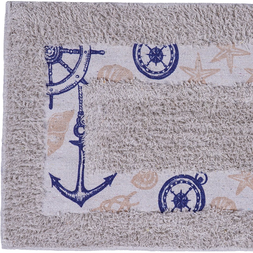 Tapete de Banheiro Slim Algodão 40x60cm Marinheiro