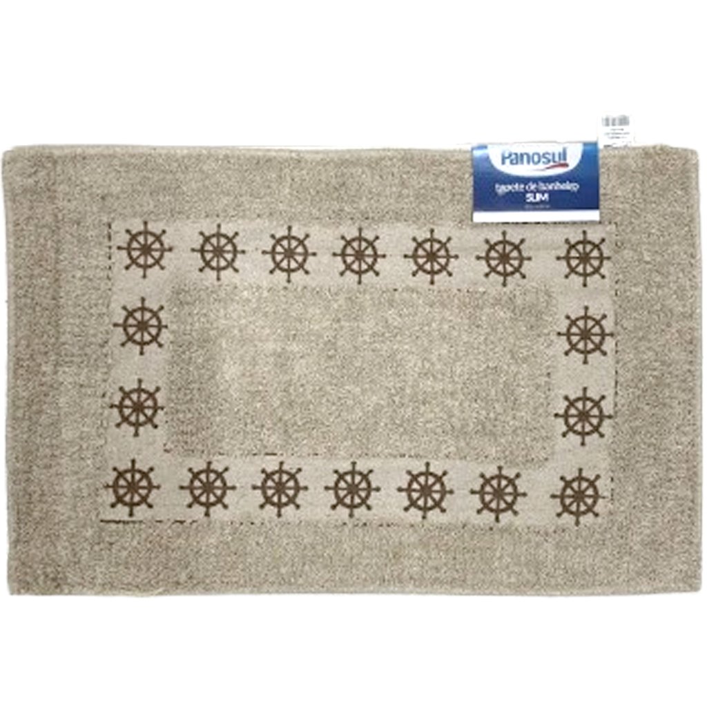 Tapete de Banheiro Slim Algodão 40x60cm Marinheiro Marrom