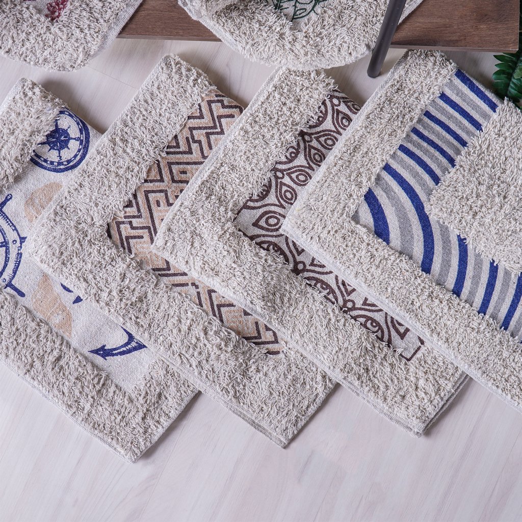 Tapete de Banheiro Slim Algodão 40x60cm Marinheiro Marrom