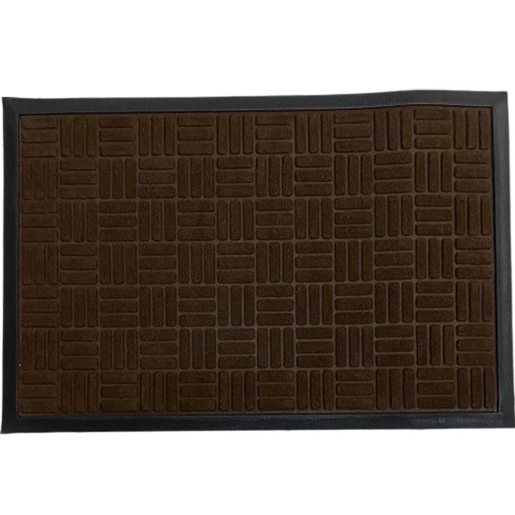 Tapete de Porta Emborrachado 40x60cm Marrom Conhaque