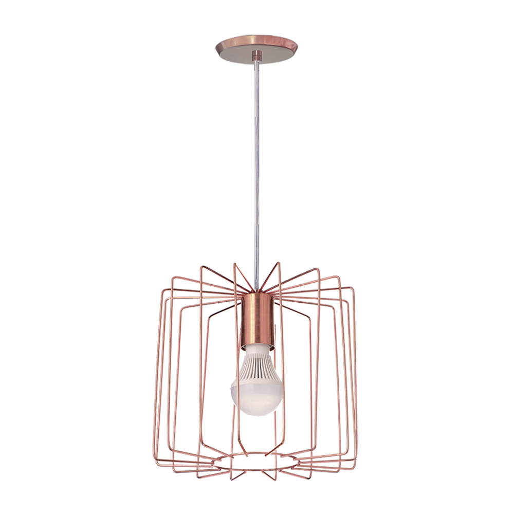 Pendente Aramado Cylinder Rose