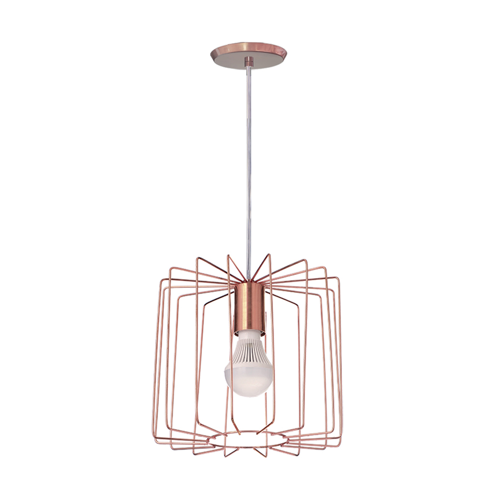 Pendente Aramado Cylinder Rose