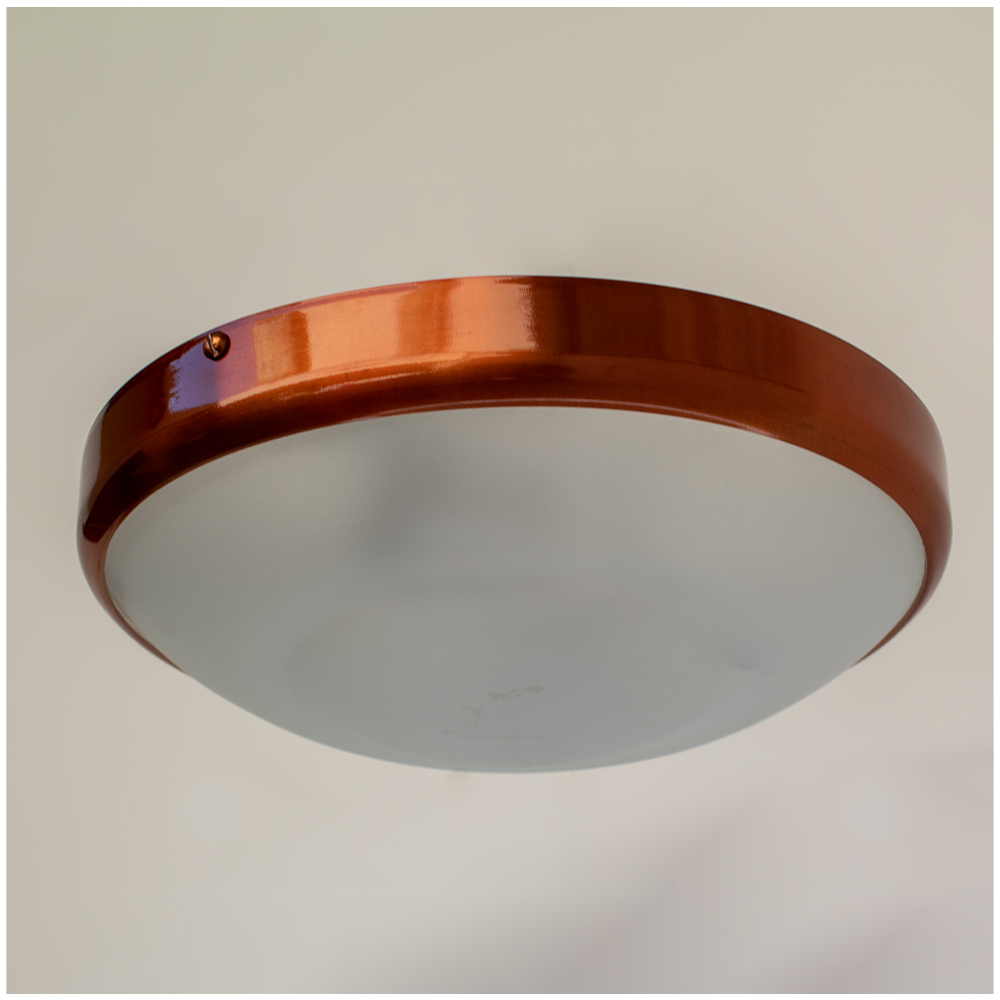 Plafon Circular De Alumínio Cobre 25cm 2L