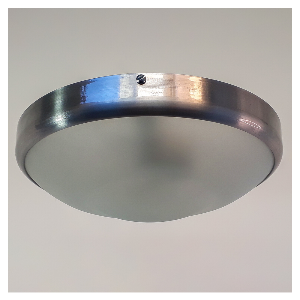 Plafon Circular De Alumínio Escovado 25cm 2L