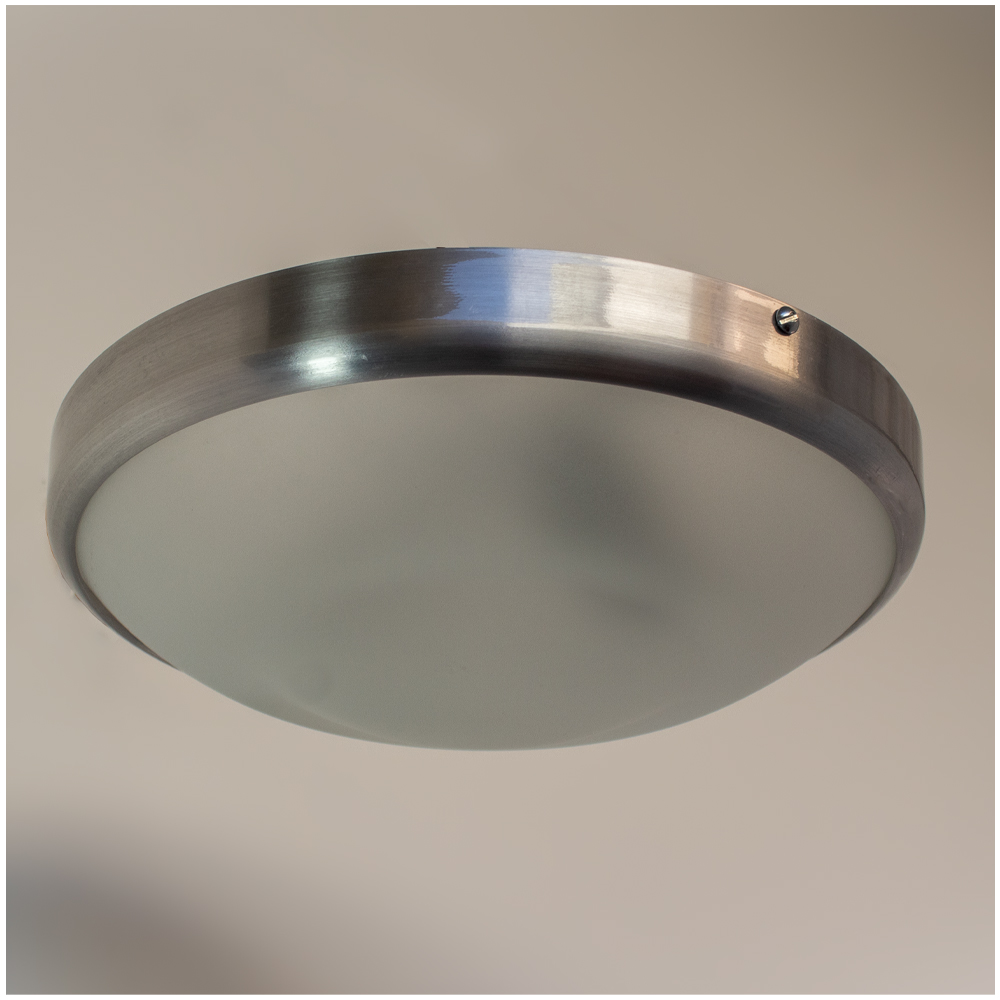 Plafon Circular De Alumínio Escovado 25cm 2L