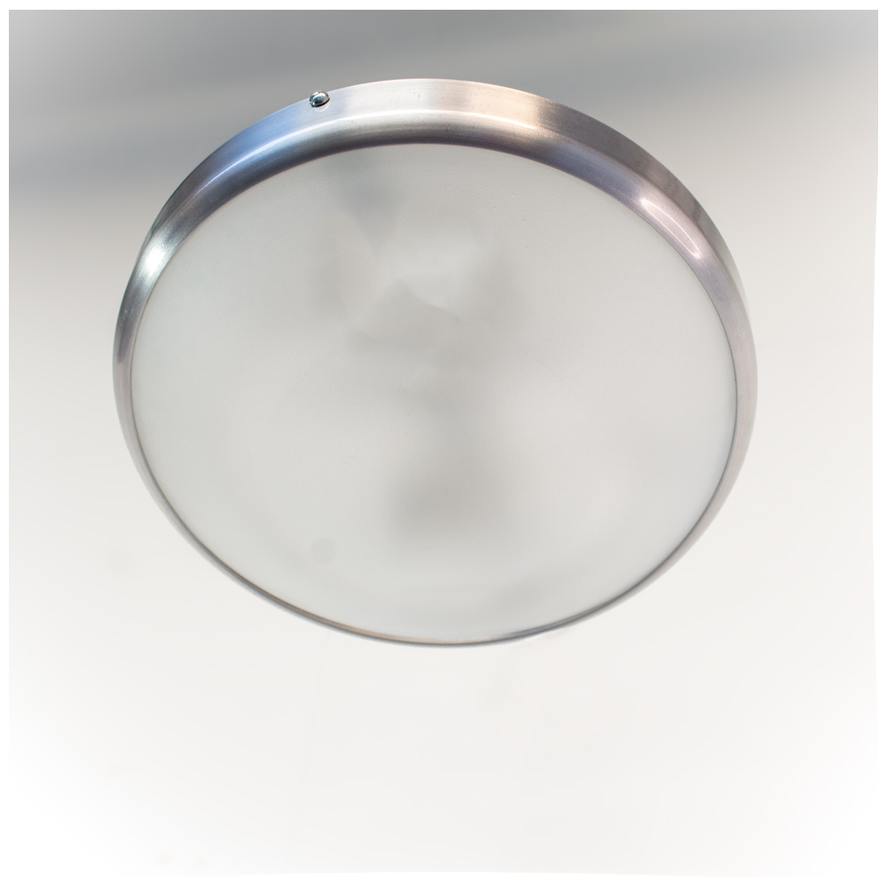 Plafon Circular De Alumínio Escovado 25cm 2L