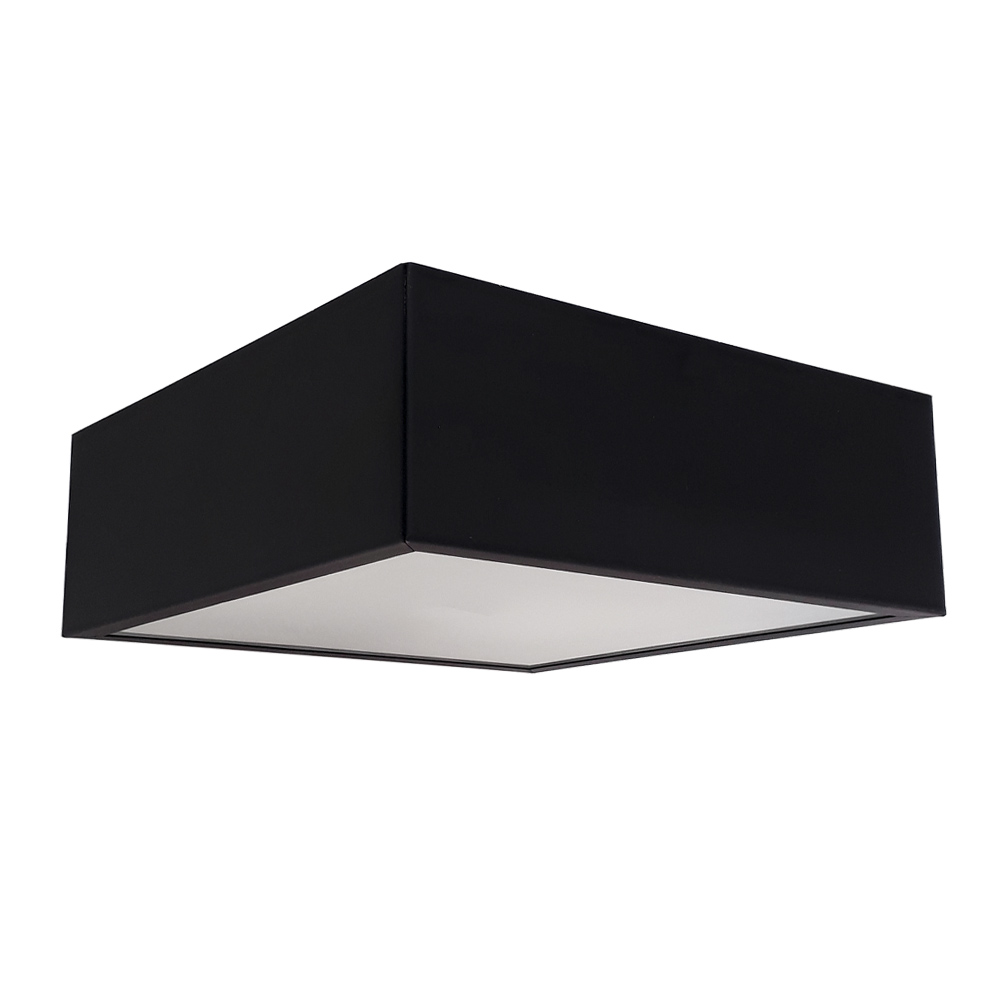Plafon Quadrado De Alumínio Preto 20cm