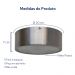 Plafon Redondo De Alumínio Escovado 20cm 1L