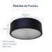 Plafon Redondo De Alumínio Preto 25cm 2L