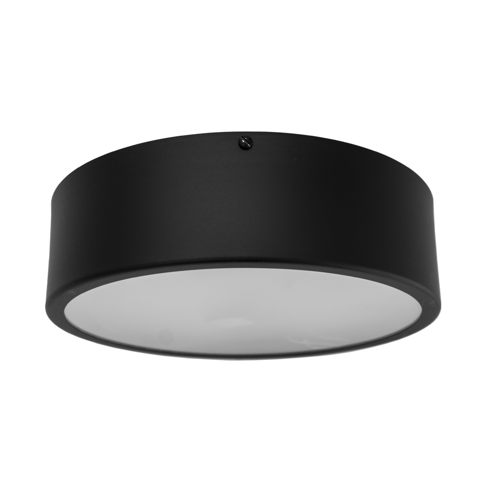 Plafon Redondo De Alumínio Preto 25cm 2L