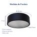 Plafon Redondo De Aluminio Preto Fosco 20cm 1L