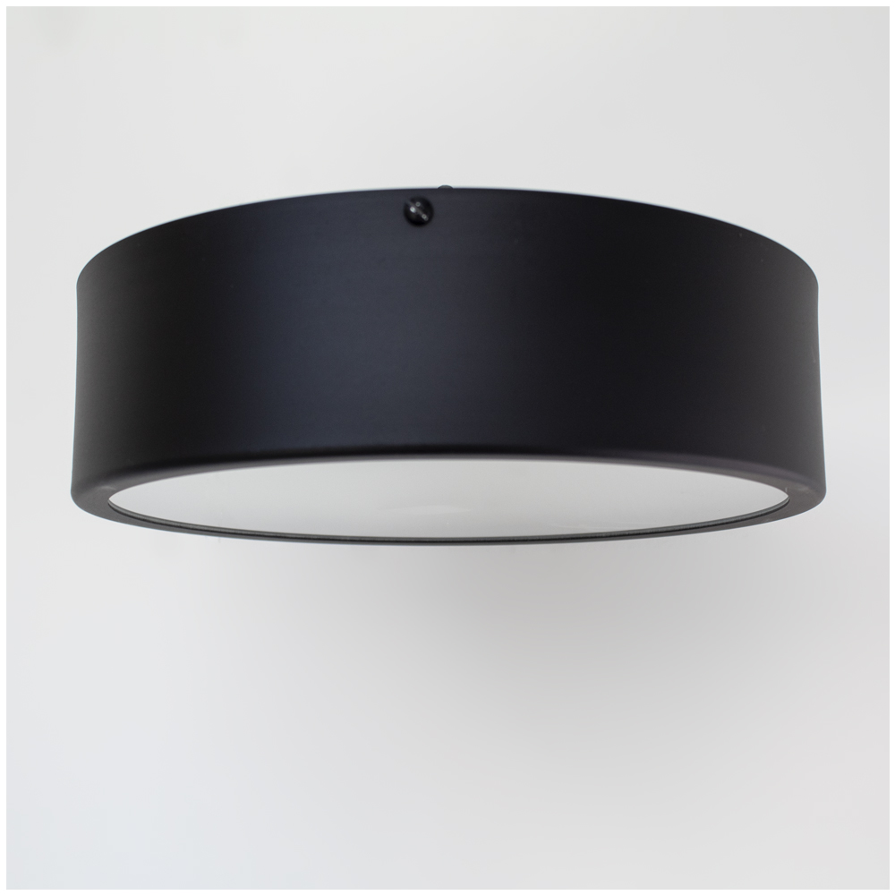 Plafon Redondo De Aluminio Preto Fosco 20cm 1L