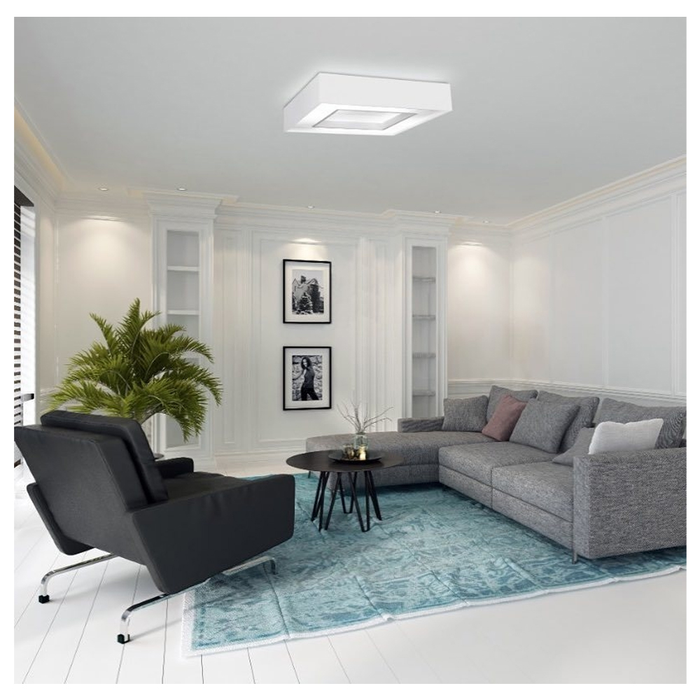 Plafon Sobrepor Quadrado Branco Fosco 40cm 4054