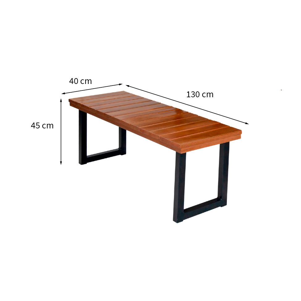Banco 2 Lugares Capri Marrom e Preto 130 cm
