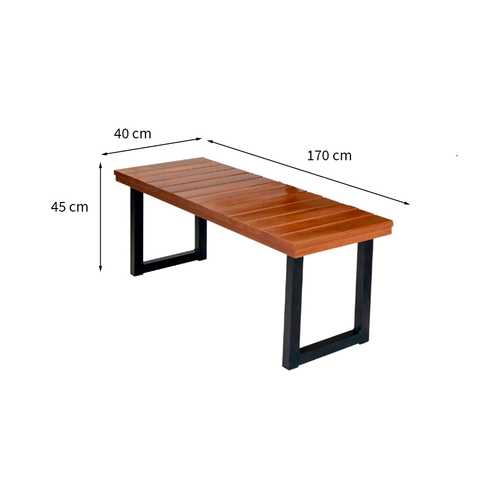 Banco 2 Lugares Capri Marrom e Preto 170 cm