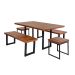 Conjunto de Mesa de Jantar Retangular com 4 Bancos Capri Marrom e Preto