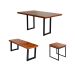Conjunto de Mesa de Jantar Retangular com 4 Bancos Capri Marrom e Preto