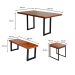 Conjunto de Mesa de Jantar Retangular com 4 Bancos Capri Marrom e Preto