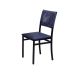 Conjunto de Mesa de Jantar Retangular com Tampo de Vidro Branco e 6 Cadeiras Madri Azul e Preto