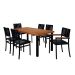 Conjunto de Mesa de Jantar Retangular e 6 Cadeiras Madri Preto e Marrom